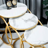 Round legs Nesting Table Set White - Set of 3