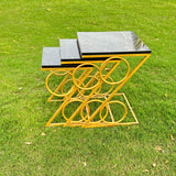 Diagonal Circle Nesting Table Black - Set of 3