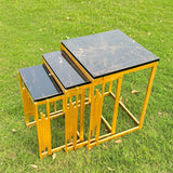 Multi-Pillared Nesting Table Set Black - Set of 3