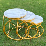 Round legs Nesting Table Set White - Set of 3