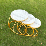 Round legs Nesting Table Set White - Set of 3