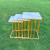 Multi-Tiered Nesting Table Set White - Set of 3