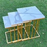 Multi-Tiered Nesting Table Set White - Set of 3