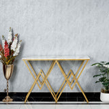 Diamond Console Table - White