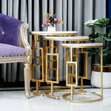 Geometric Nesting Table Set White - Set of 3