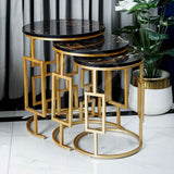 Geometric Nesting Table Set Black - Set of 3