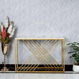 Diagonal Console Table - White