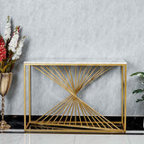 Spiral Pattern Console Table - White