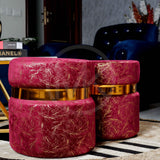 Ottoman Set - Maroon & Golden