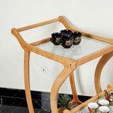 Lifted Shelf Beach Wood Serving Trolley