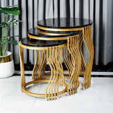 Wavy legs Nesting Table Set Black - Set of 3