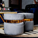 Ottoman Set - Gray & Golden