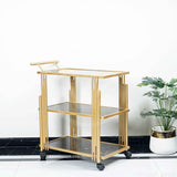 Multi Pillared MDF Shelves Tea Trolley