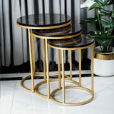 Round Sleek Nesting Table Black - Set of 3