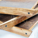 Set of 3 wooden Trays - Light Brown