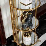 Extended top Birdcage-Inspired Corner Shelf - 4 Layered