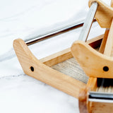 Set of 3 Wooden Trays - Steel Handle