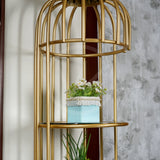 Extended Top Birdcage-Inspired Corner Shelf - 5 Layer