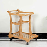 Extended Shelf Beach Wood Serving Trolley