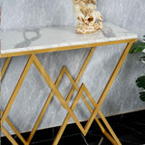 Diamond Console Table - White