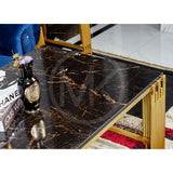 Set of 3 - Black Corner Pillared Centre Table