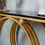 Centre Circular Console Table - Black