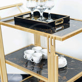 Multi Pillared MDF Shelves Tea Trolley