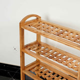 Rustic Bamboo Shoe Rack with Curved Top