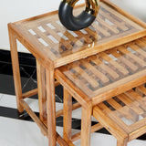 Wooden Nesting Table Compressed Slab designed - Set of 3