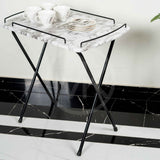 Portable Coffee Side Table - White