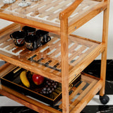 Compressed Slab Dareg Wooden Serving Trolley