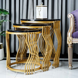 Wavy legs Nesting Table Set Black - Set of 3