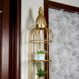 Extended Top Birdcage-Inspired Corner Shelf - 5 Layer