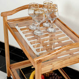 Compressed Slab Dareg Wood Serving Trolley