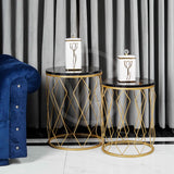 Diamond Nesting Table Set Black - Set of 2