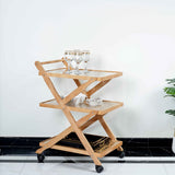 Compressed Slab Beach Wood Serving Trolley