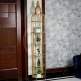 Extended Top Birdcage-Inspired Corner Shelf - 5 Layer