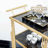 Multi Pillared MDF Shelves Tea Trolley