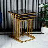 Multi-Tiered Nesting Table Set Black - Set of 3