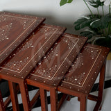 Handi Craft Wooden Nesting Table- Set of 4