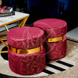 Ottoman Set - Maroon & Golden