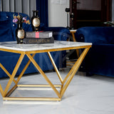 White Geometric Centre Table