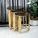 Round Sleek Nesting Table Set Black - Set of 3