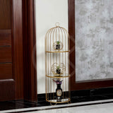 Birdcage-Inspired Corner Shelf - 3 Layer