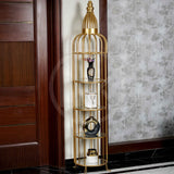 Extended top Birdcage-Inspired Corner Shelf - 4 Layered