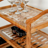 Compressed Slab Dareg Wooden Serving Trolley