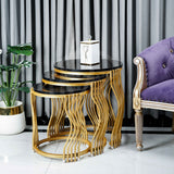 Wavy legs Nesting Table Set Black - Set of 3