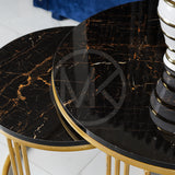 Set of 2 - Black Tri Pillared Centre Table