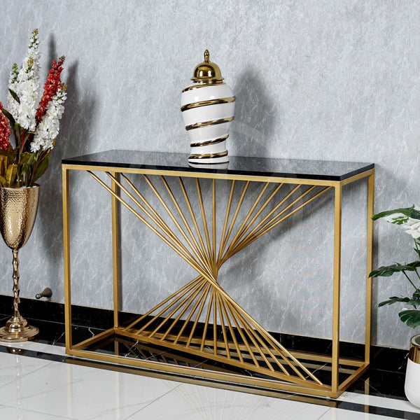 Spiral Pattern Console Table - Black – MK Furniture Factory