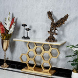 Honeycomb Motif Console Table - Black